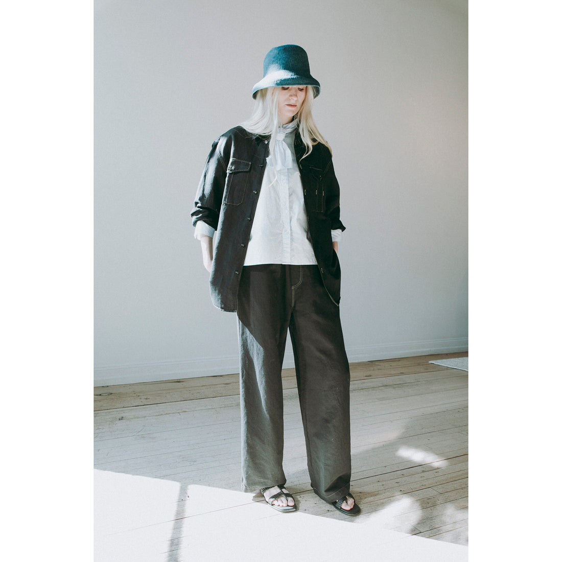 Mature Ha Paper Braid Denim Hat