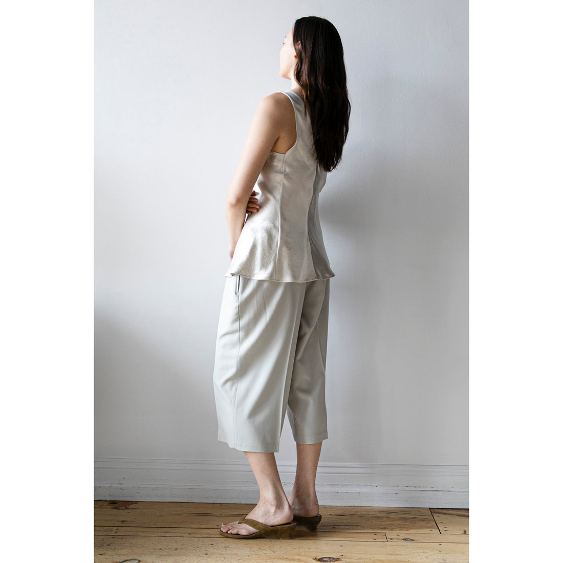 6397 Cropped Drawstring Pant in Stone