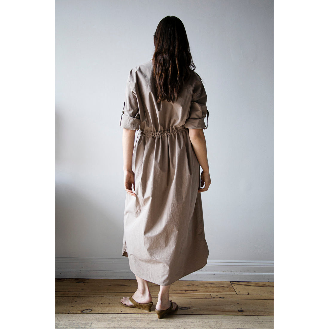 Maria McManus Drawstring Shirt Dress in Mouseback