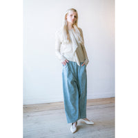 Pas de Calais 8oz Natural Denim Easy Pants in Ice Blue