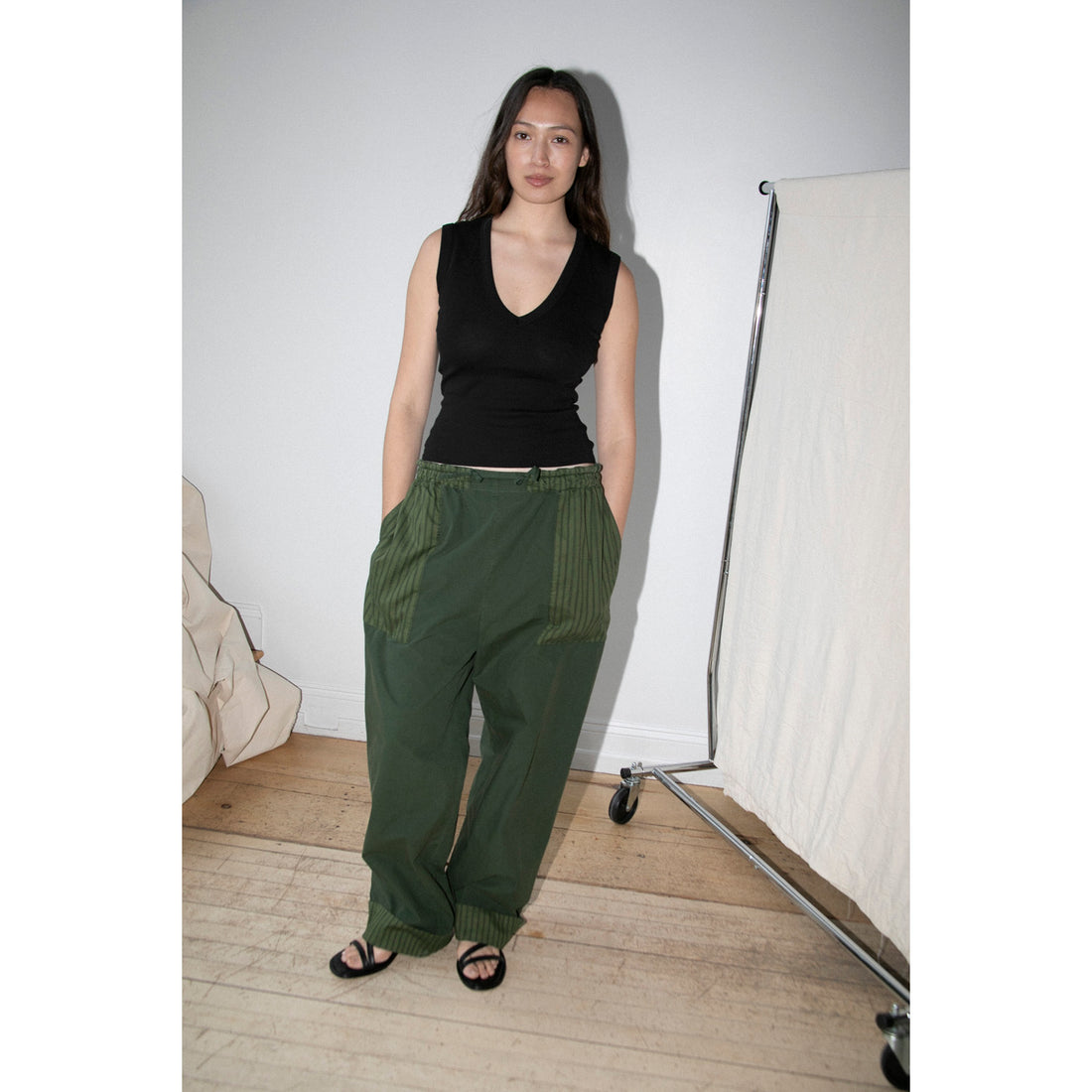 Henrik Vibskov Helmet Pants in Garden Green