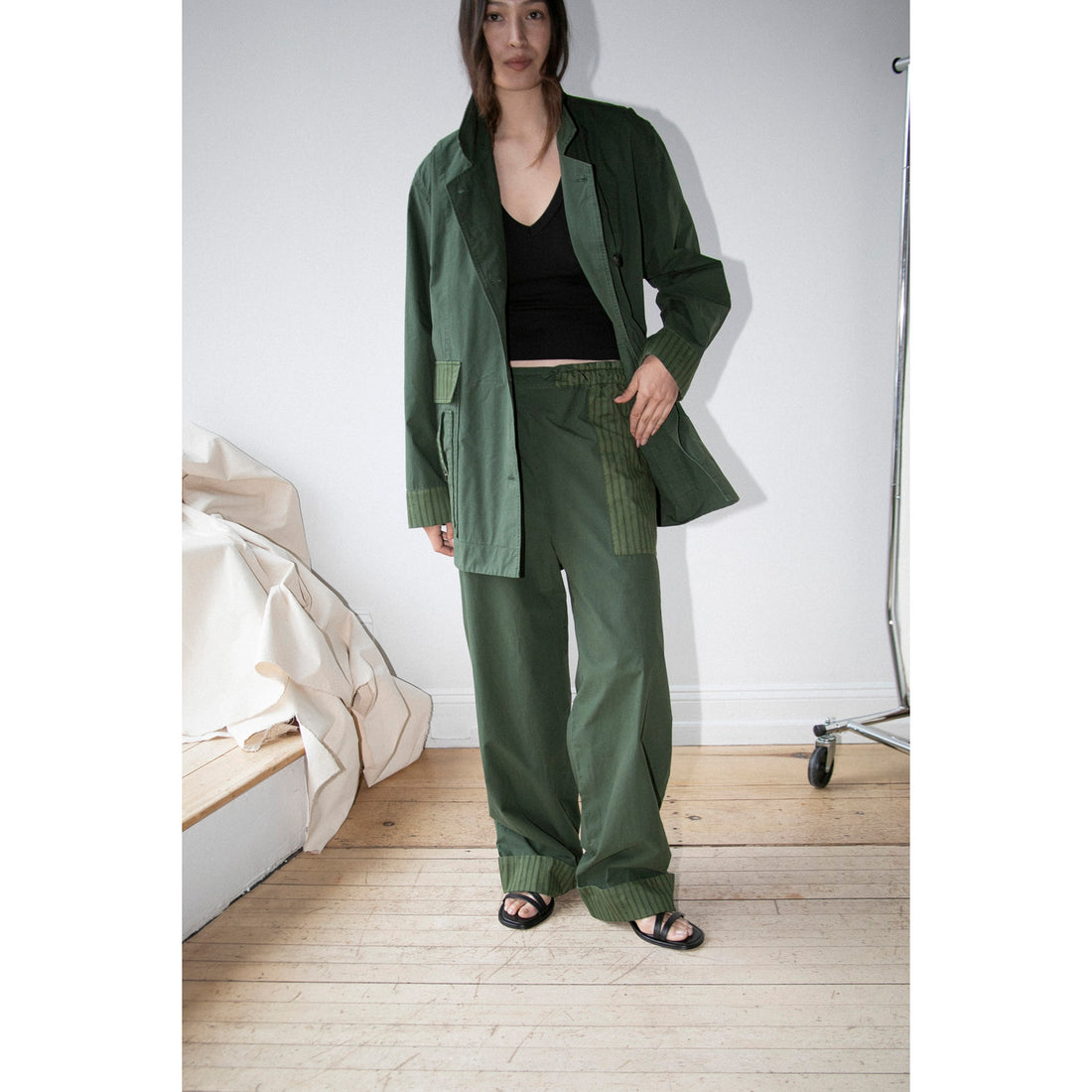 Henrik Vibskov Helmet Pants in Garden Green
