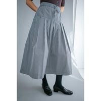 Kasmaria Pleated Skirt in Black and White Check Taffeta