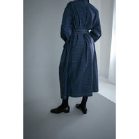 Kasmaria Trench Dress in Blue Windowpane Check