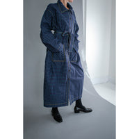 Kasmaria Trench Dress in Blue Windowpane Check