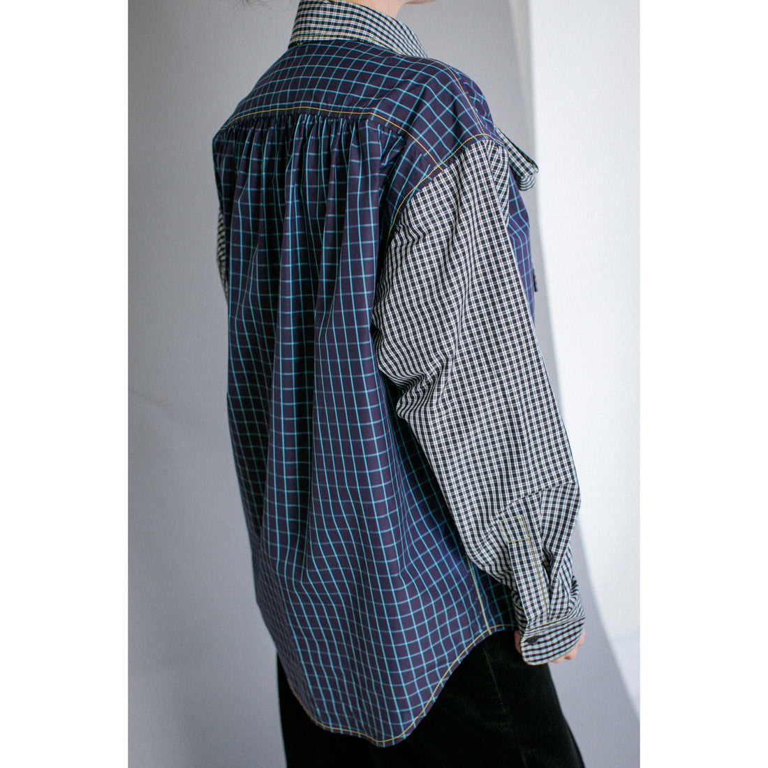Kasmaria Combo Shirt with Tie in Check Combo