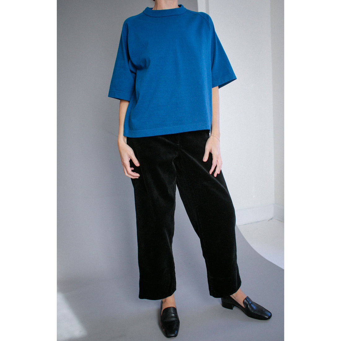 MHL. Field Trousers in Black Heavy Corduroy