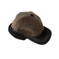 Kasmaria Corduroy Sherpa Cap in Heather Brown