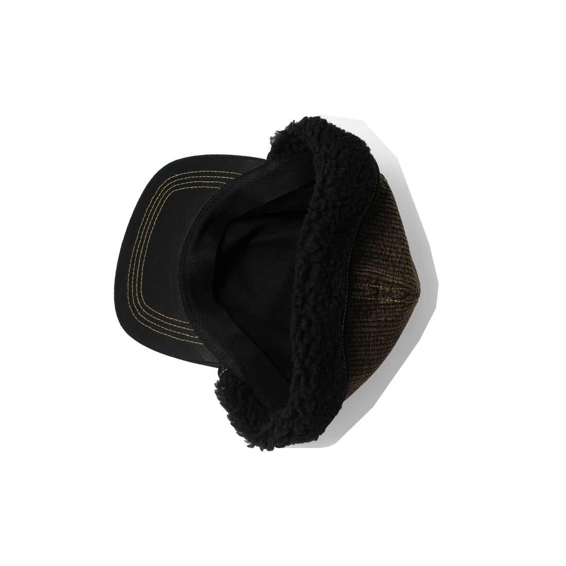 Kasmaria Corduroy Sherpa Cap in Heather Brown