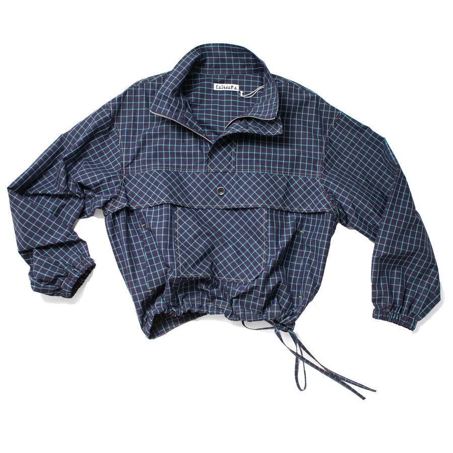 Kasmaria Anorak in Blue Windowpane Check