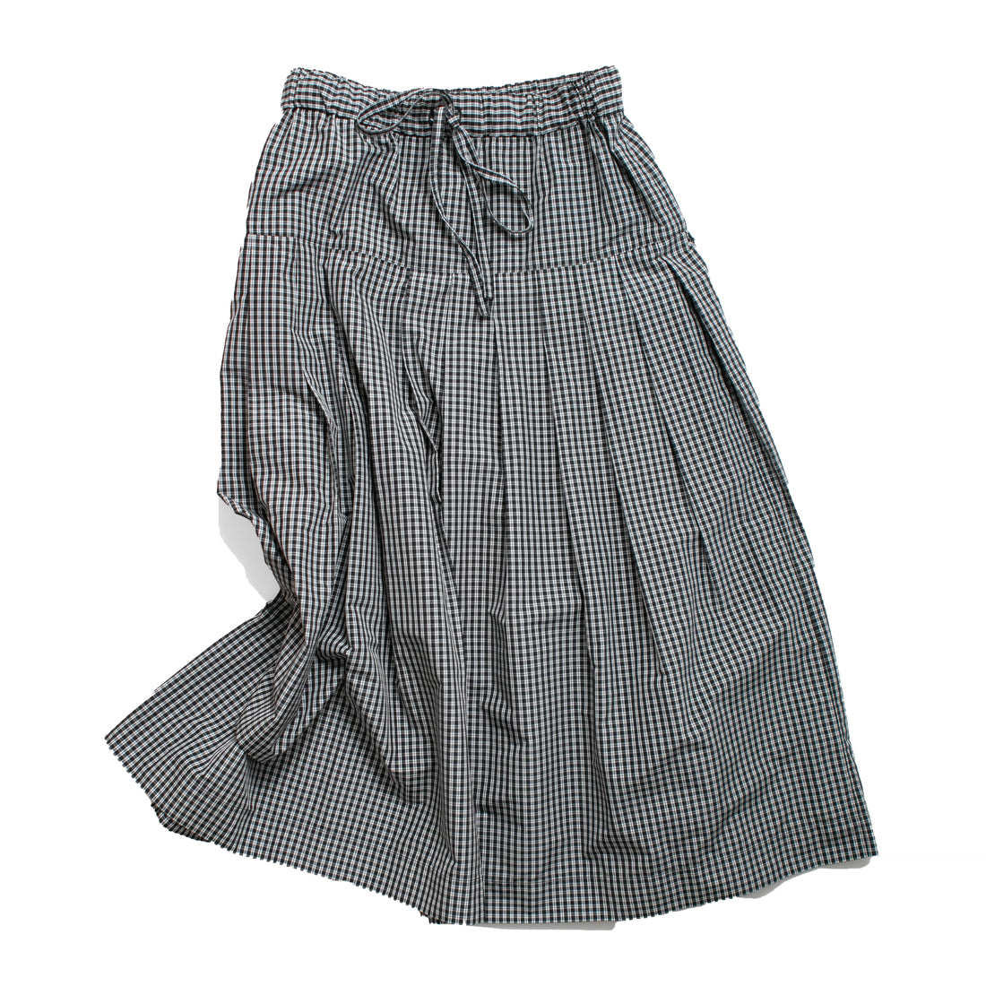 Kasmaria Pleated Skirt in Black and White Check Taffeta