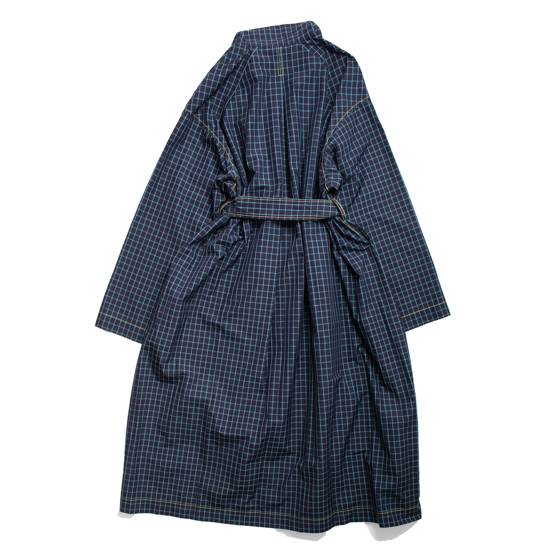 Kasmaria Trench Dress in Blue Windowpane Check