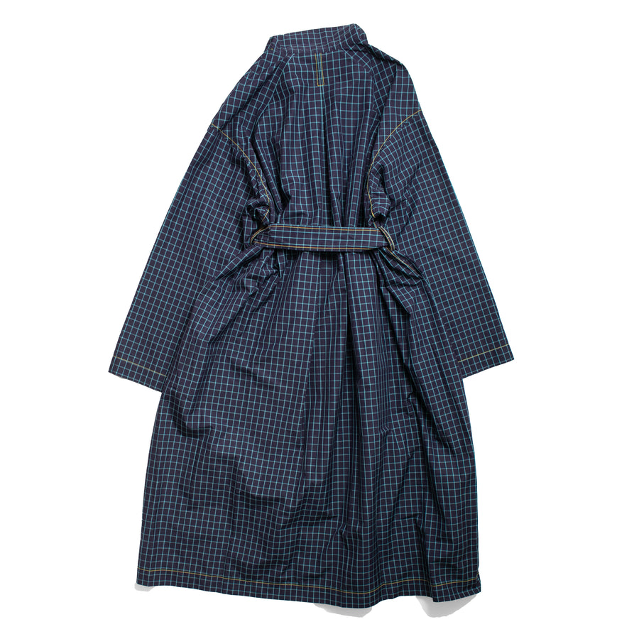 Kasmaria Trench Dress in Blue Windowpane Check