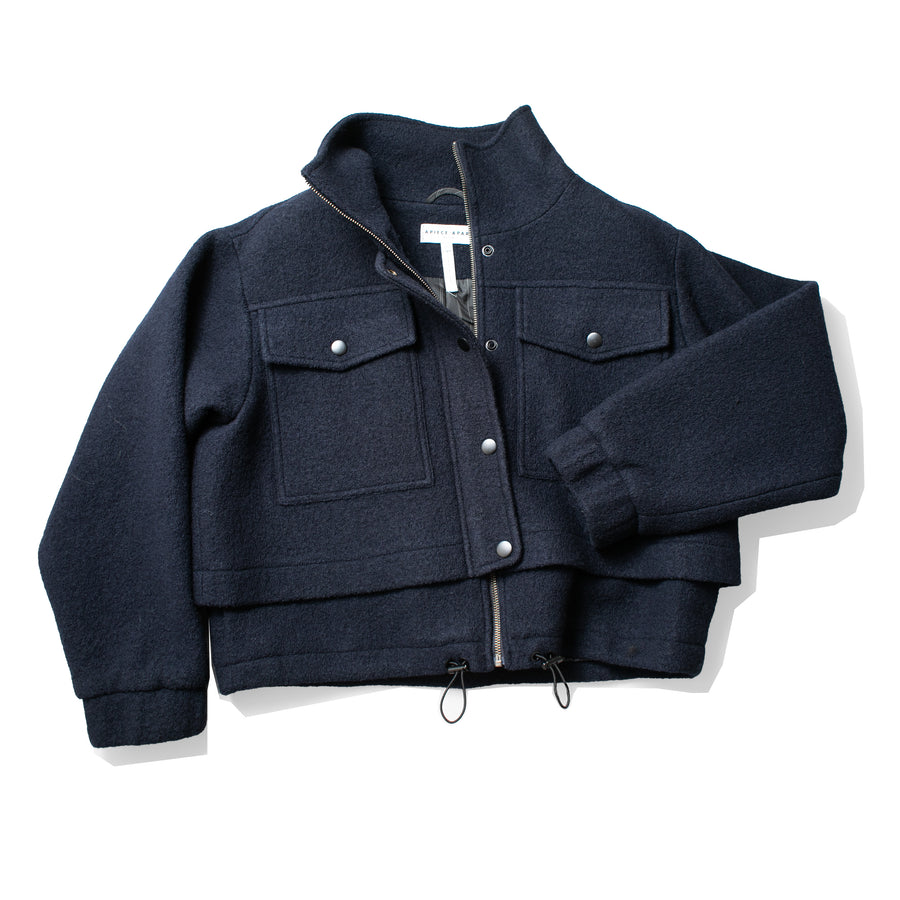 Apiece Apart Selva Cropped Bomber in Midnight