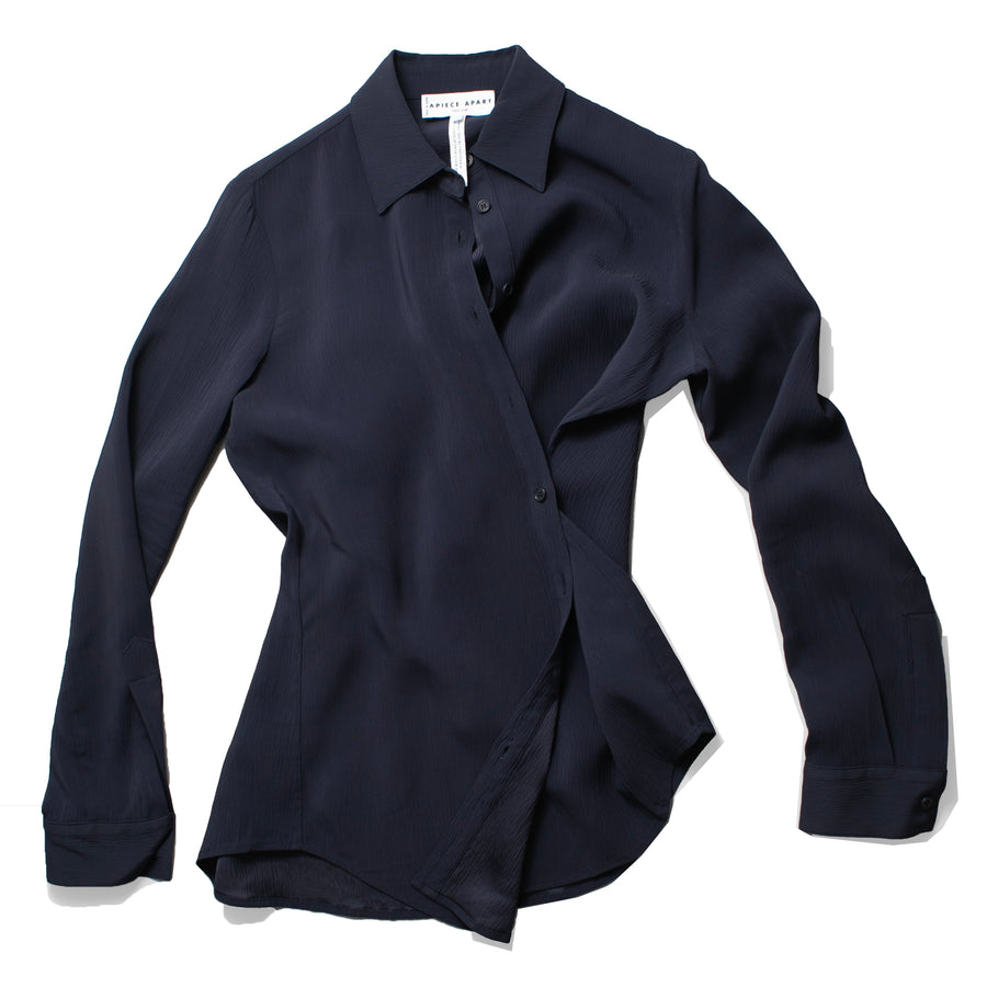 Apiece Apart Sodi Wrap Button Up in Midnight