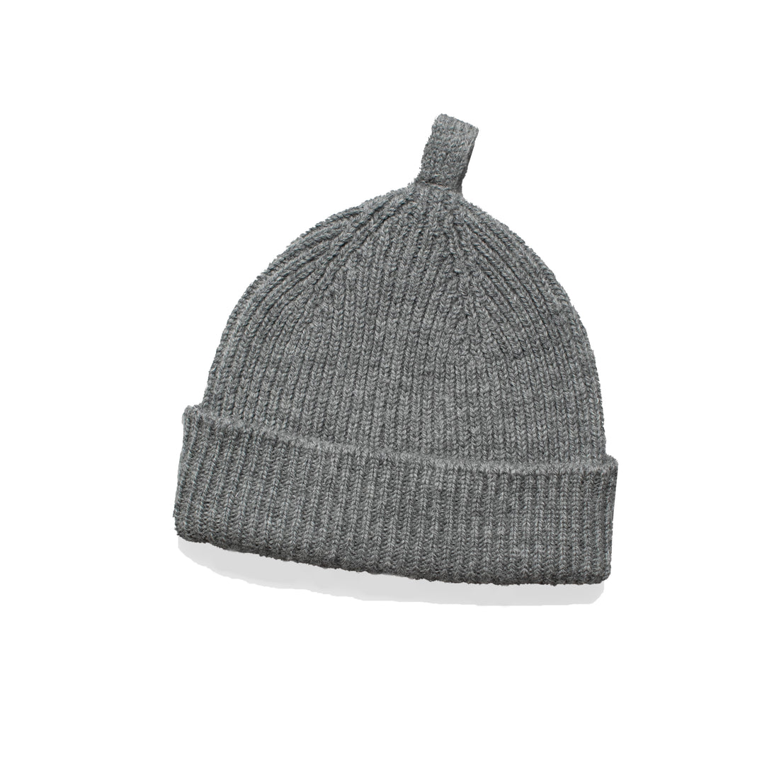 MHL. Simple Ribbed Beanie in School Grey British Wool