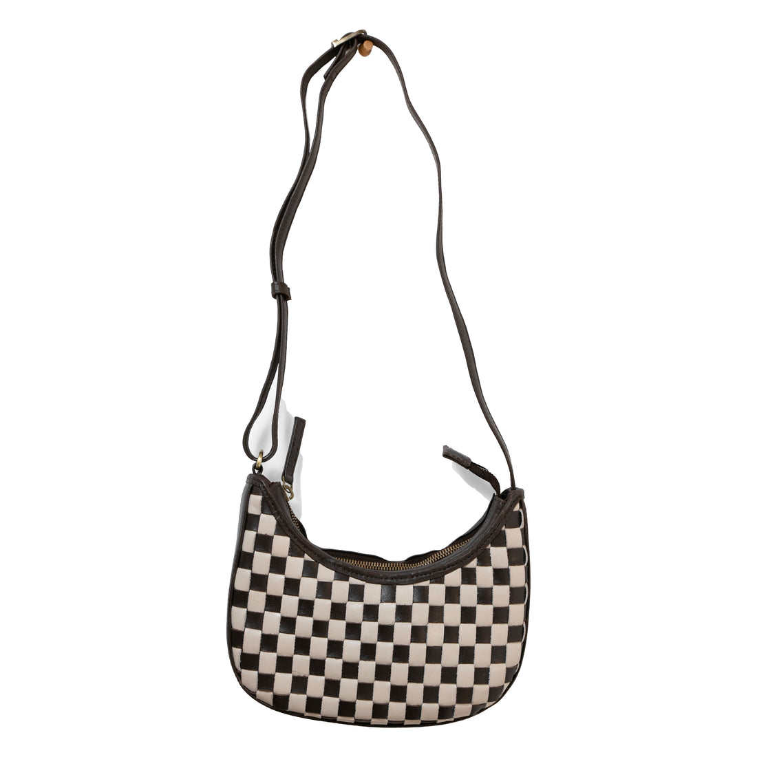 Bembien Mini Sling in Brown + Cream Check