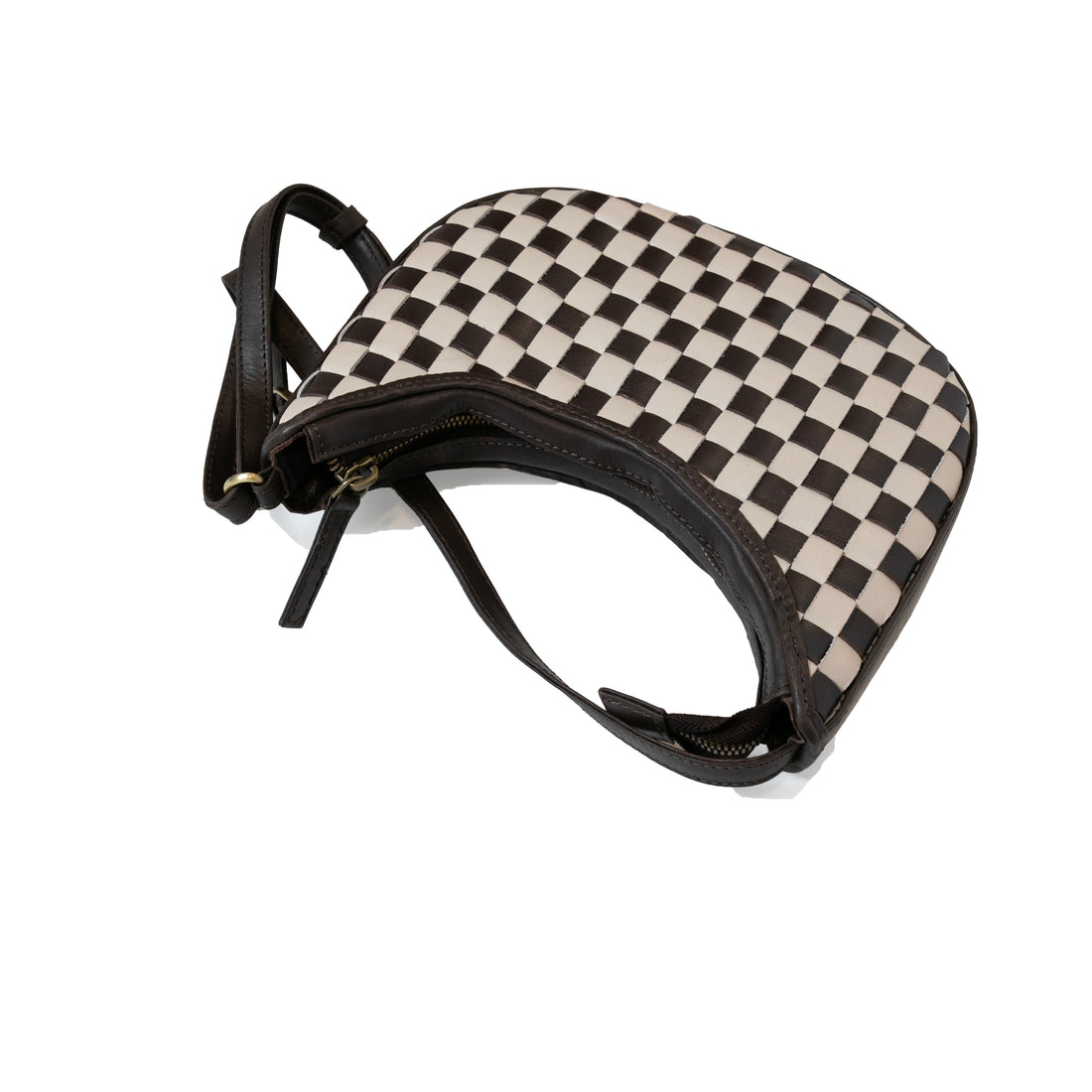 Bembien Mini Sling in Brown + Cream Check