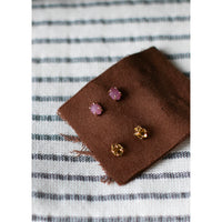 Melissa Joy Manning Small Prong Set Herkimer Cut Stud Earrings in 14k Gold and Citrine