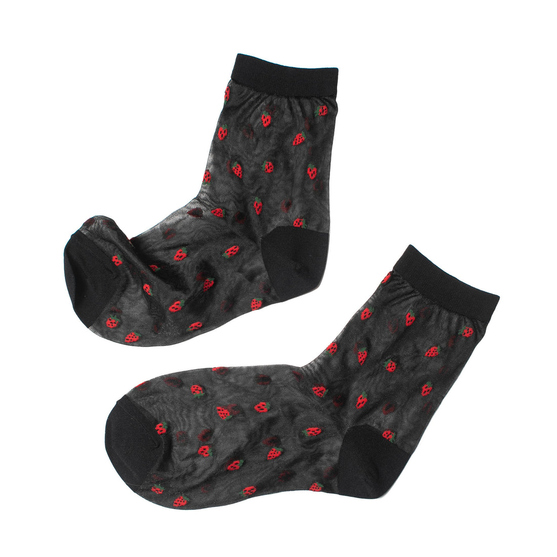 Hansel from Basel Baby Strawberry Sheer Short Crew in Black