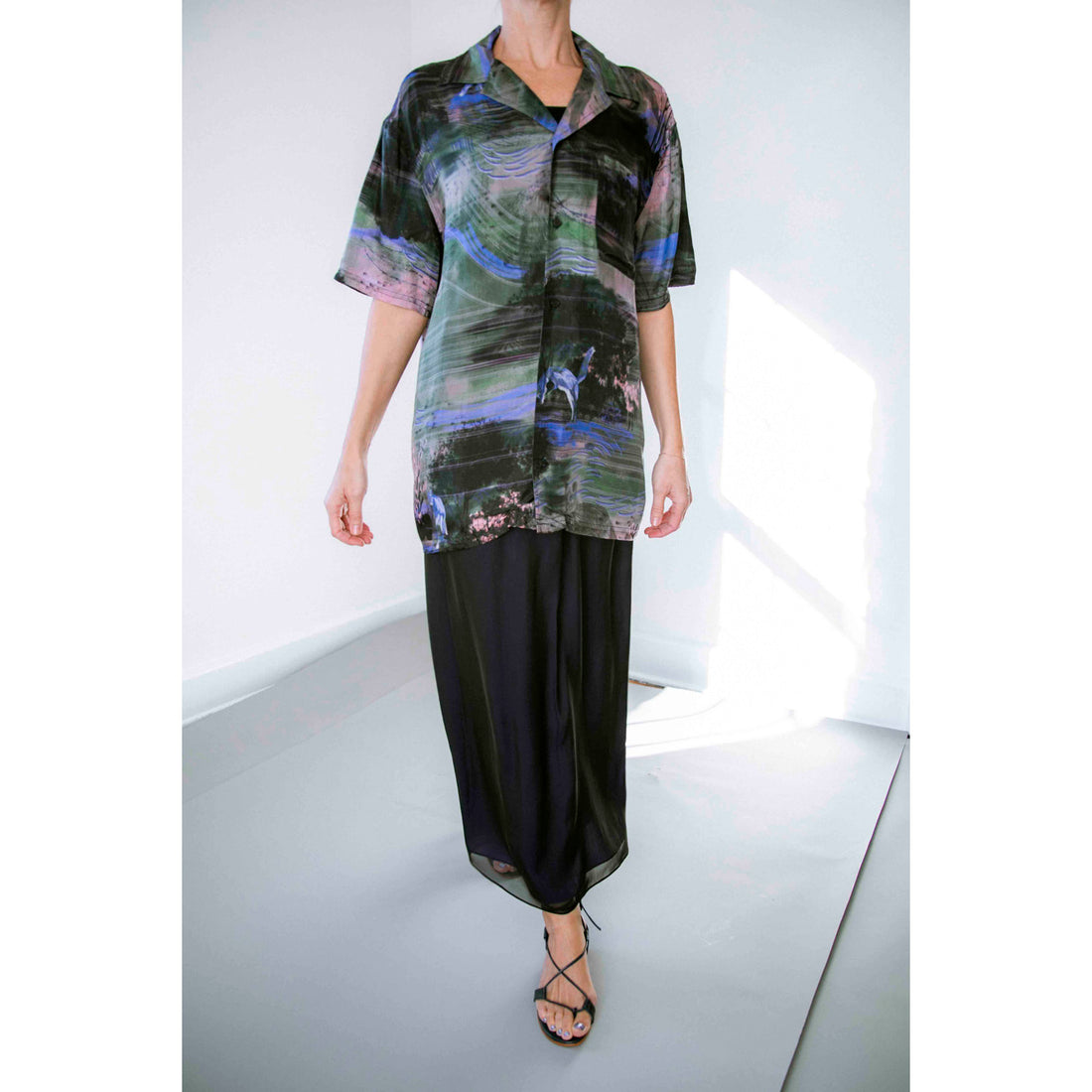 Kallmeyer Regina Drawstring Skirt in Black/Iris