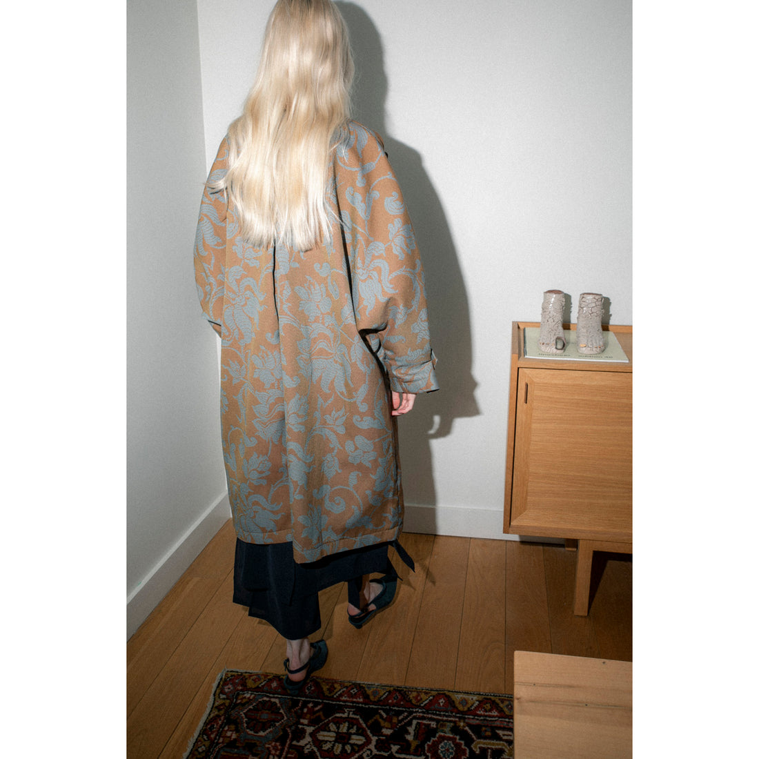 Rodebjer Melbourne French Lily Coat in Teal/Brown