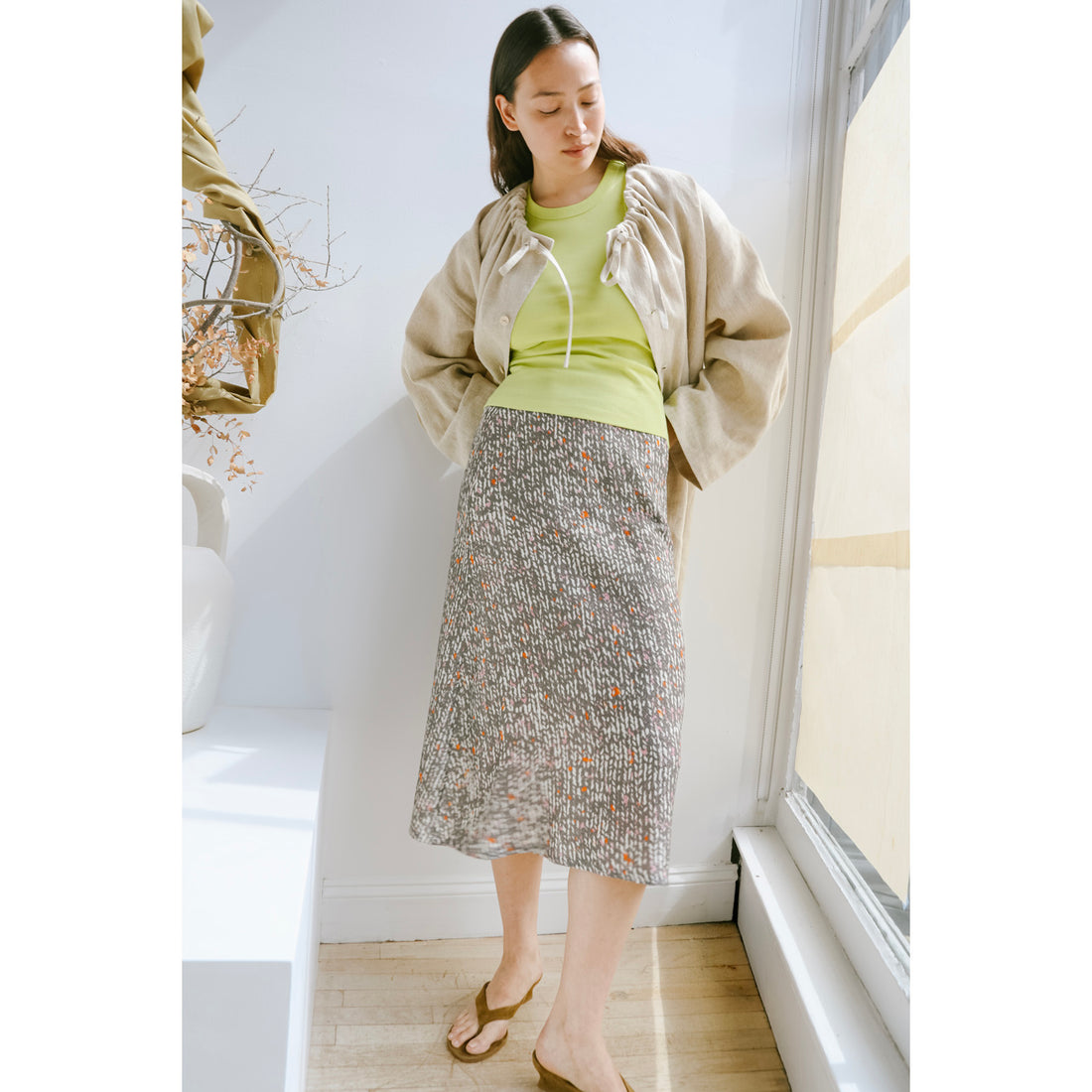 6397 Jacquard Print Skirt in Summer Tweed