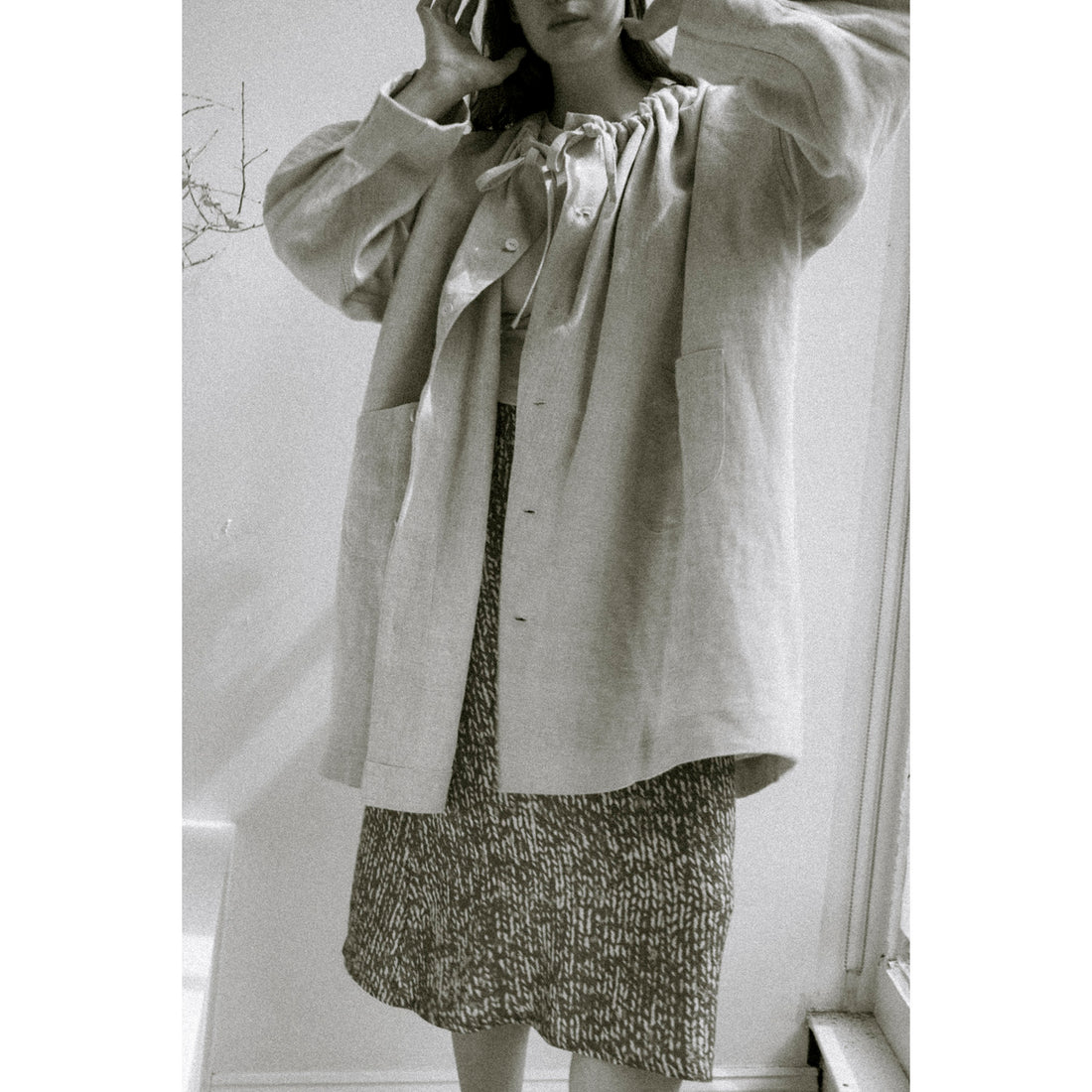 Anntian Trench Jacket in Natural Hemp