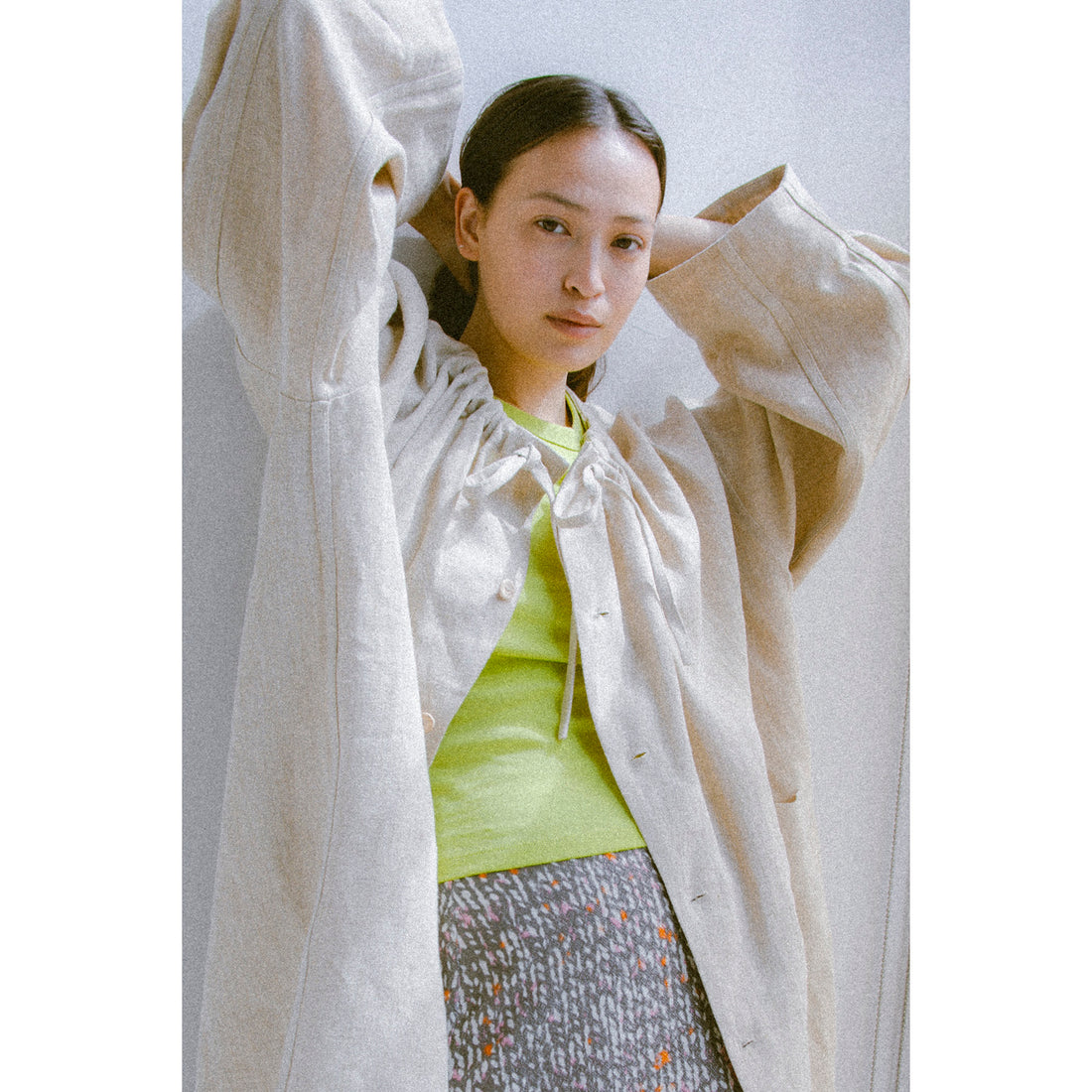 Anntian Trench Jacket in Natural Hemp