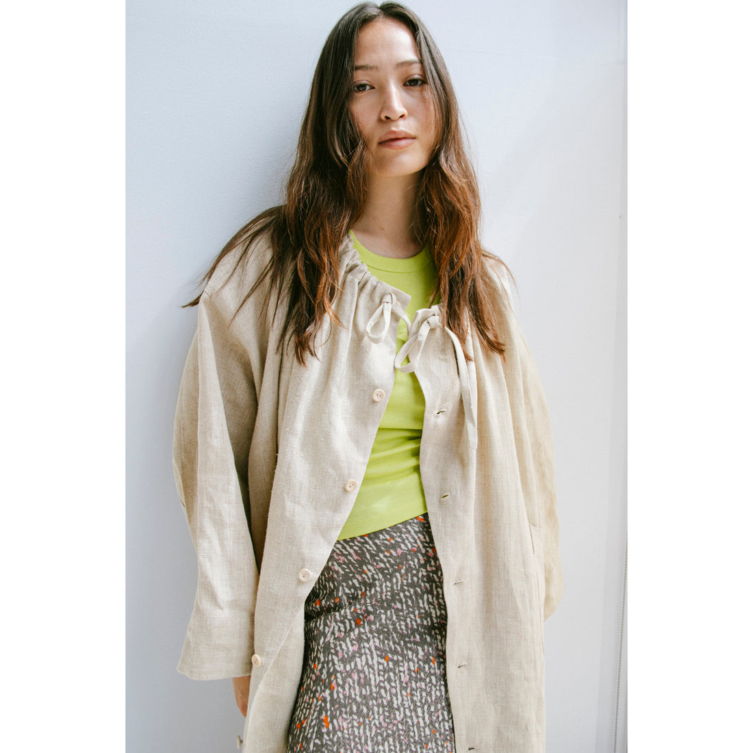 Anntian Trench Jacket in Natural Hemp