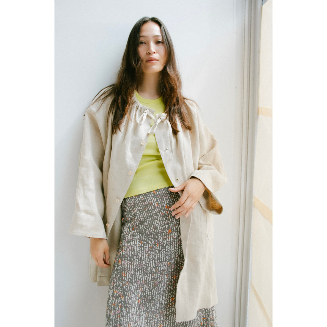 Anntian Trench Jacket in Natural Hemp