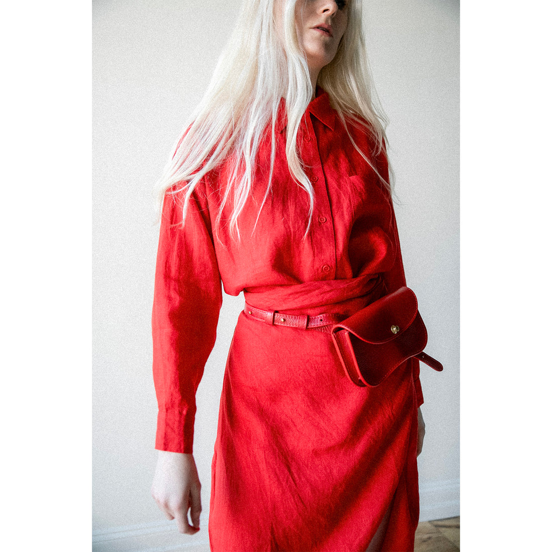 linen sarong dress Alessandra Sarong Shirt Dress in Jardin 2