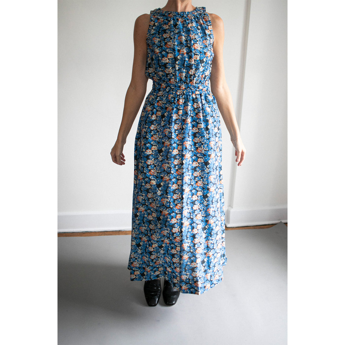 Apiece Apart Bali Tank Dress in Florette Blue