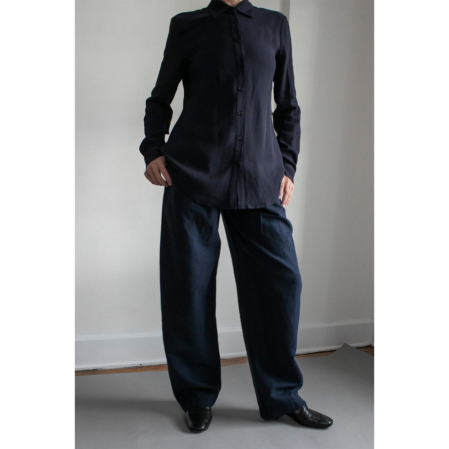 Apiece Apart Sodi Wrap Button Up in Midnight