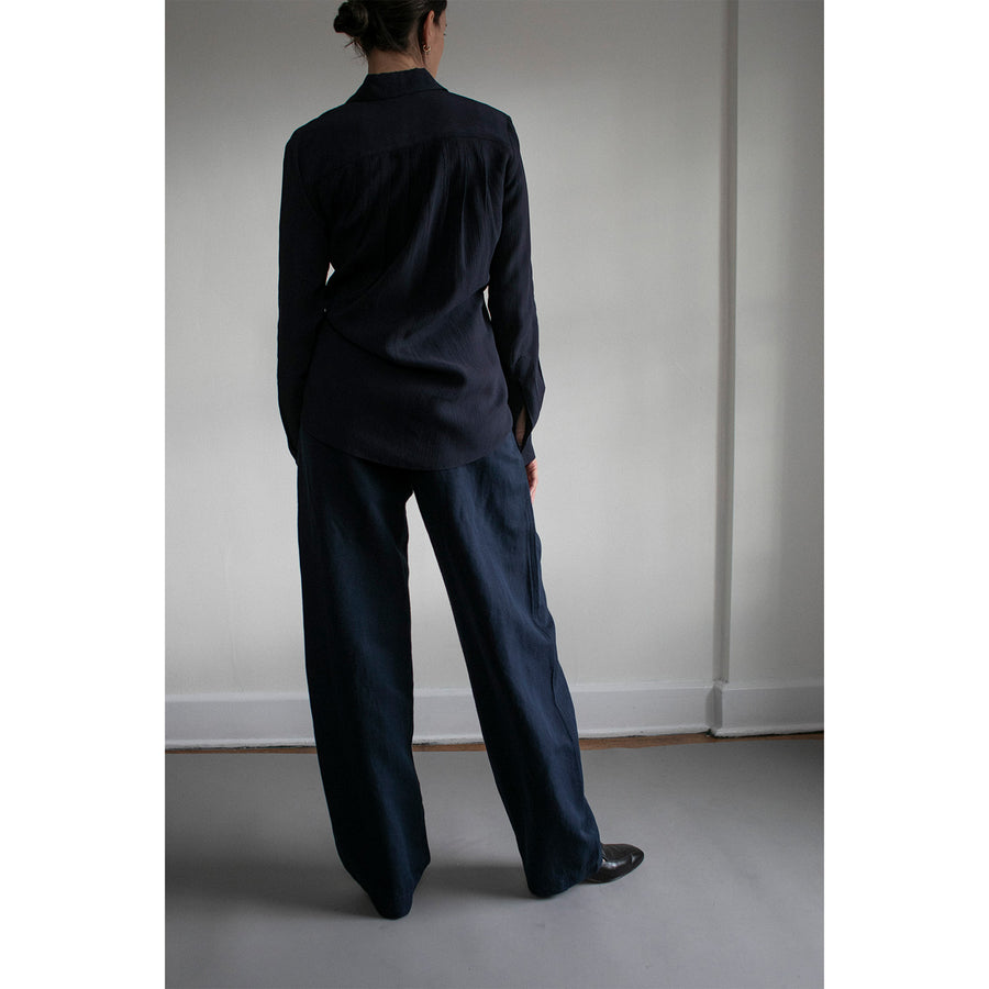 Apiece Apart Sodi Wrap Button Up in Midnight