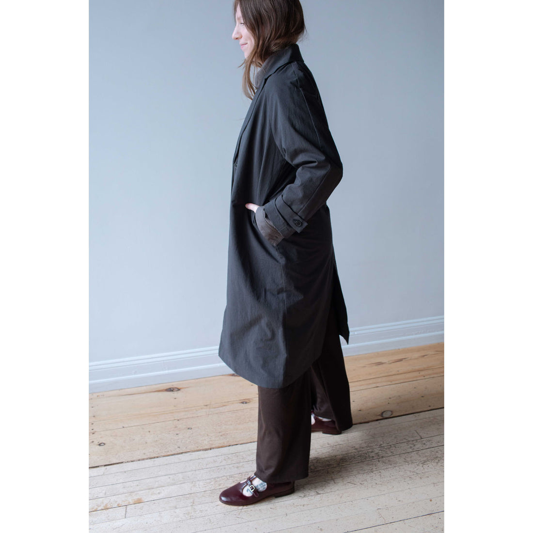 Evam Eva Cotton Hemp Tailored Coat in Sumi – JUDITH