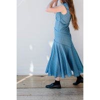 Caron Callahan Hailey Dress in Mini Cotton Blue Gauze Plaid