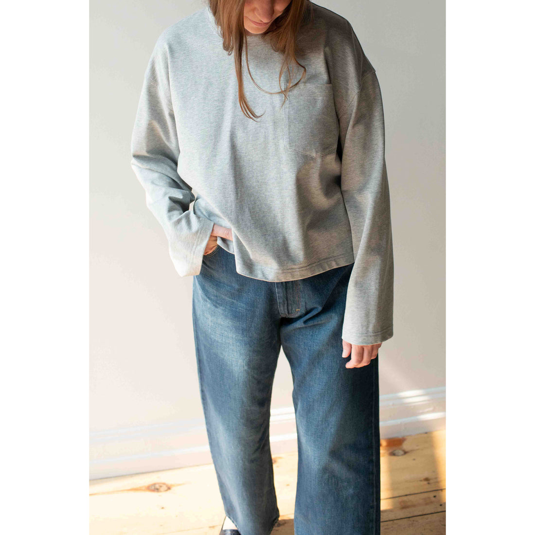 Apiece Apart Boxy Tee in Heathered Grey