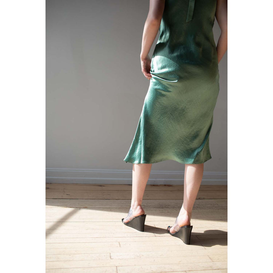 Nomia Cowl Bias Dress in Jade