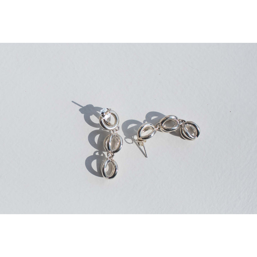 Sapir Bachar Long Dome Earrings in Sterling Silver