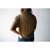 MHL. Simple T-Shirt in Moss Organic Cotton Linen Jersey