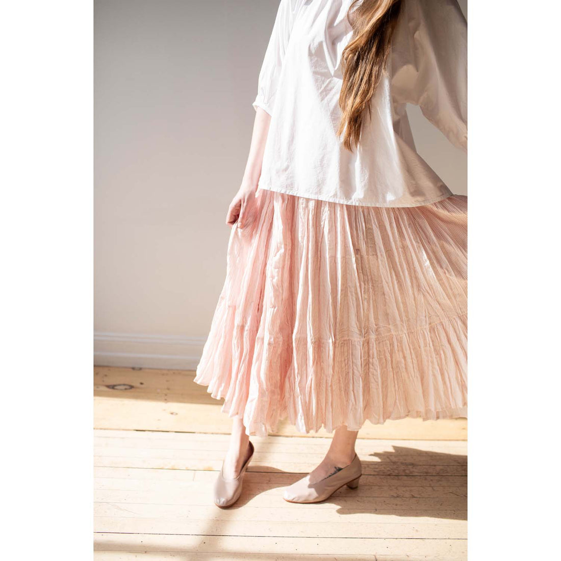 Anaak Caen Stripe Pleated Skirt in Candy Stripe
