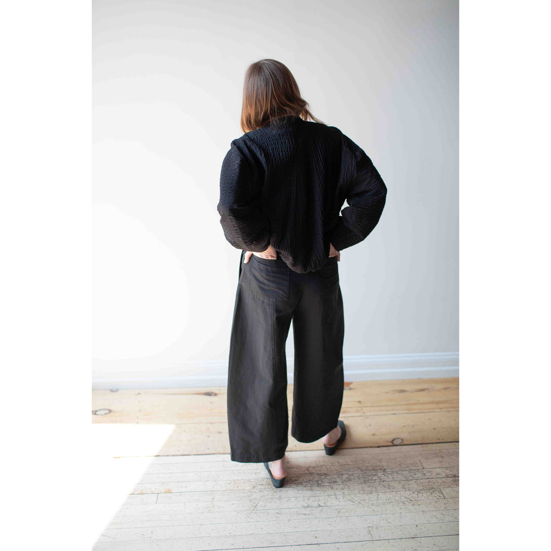 Apiece Apart Cropped Cybil Trouser in Black