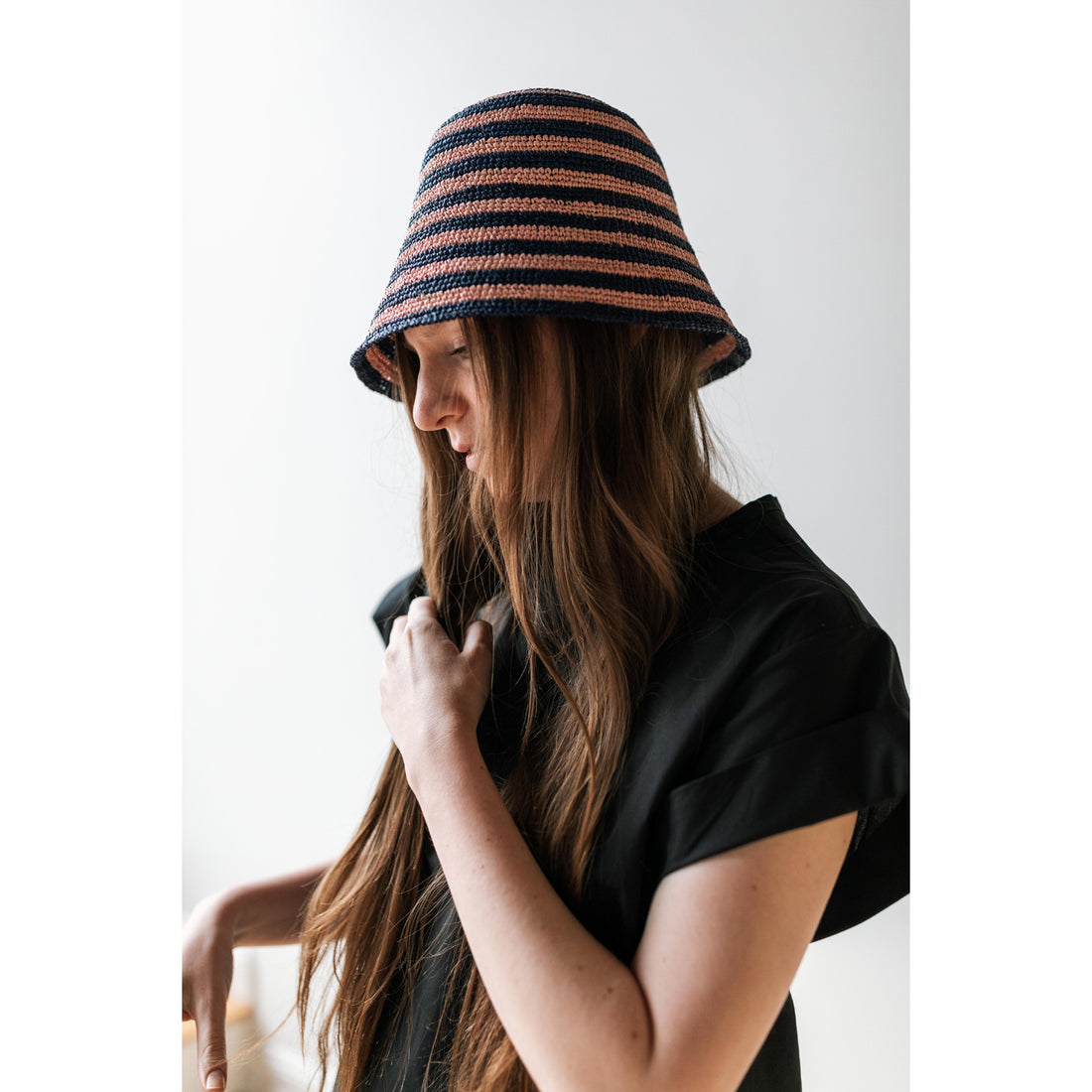 Clyde Opia Hat in Brown/Cream Stripe