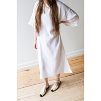 Anaak Tula Polo Double Cloth Organic Cotton Dress in Soft White