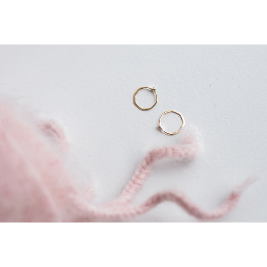 Melissa Joy Manning Small Octagon Hoops in 14k Gold