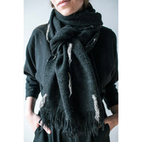 Lauren Manoogian Handwoven Tuft Wrap in Black Melange/Rock