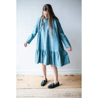 Carleen Twirl Dress in Medium Wash Chambray