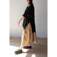 Ichi Antiquités Whole Garment Long Knit Cotton Pullover in Black