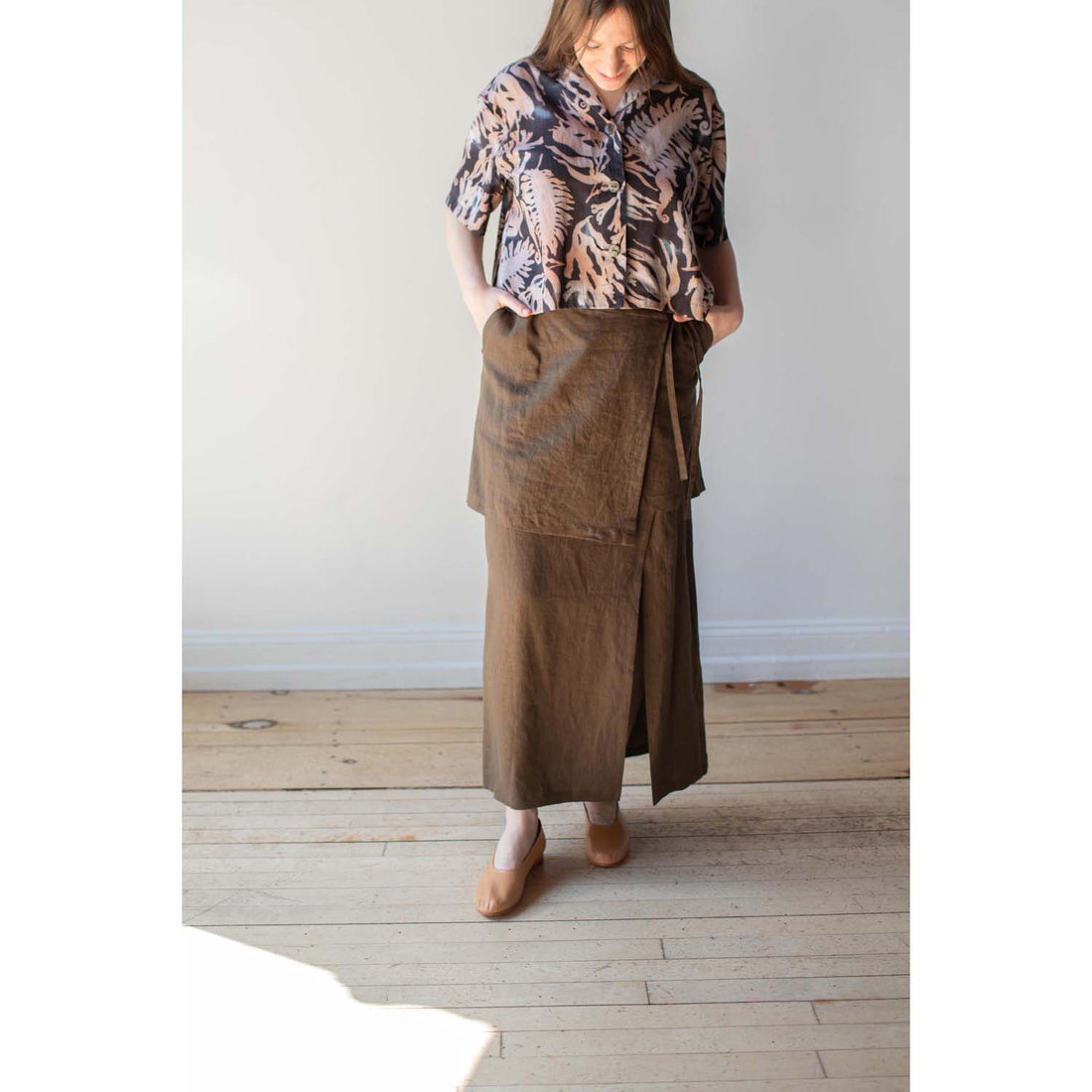 Sayaka Davis Layered Wrap Skirt in Espresso